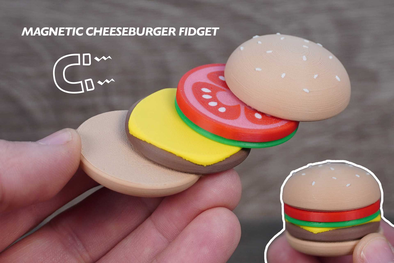 Cheeseburger Magnet - Fidget or for your Refrigerator