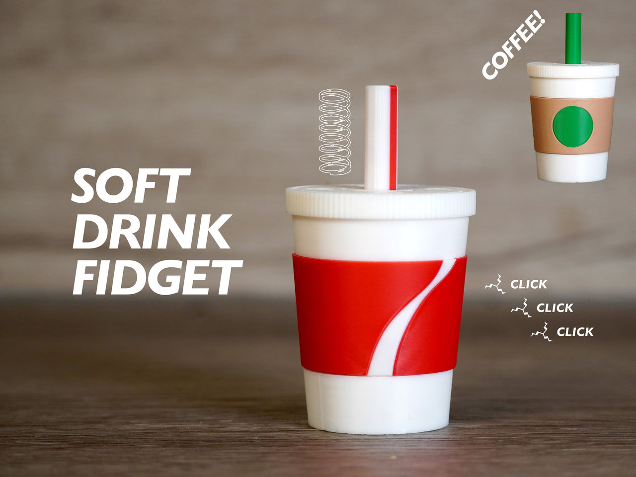 Soft Drink Fidget Toy - Also Comes in Coffee